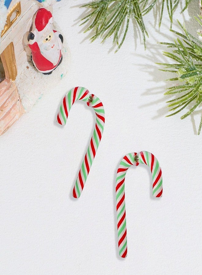 GLMOCM Christmas Earrings for Women Xmas Candy Cane Earrings Acrylic Christmas Candy Dangle Earrings Christmas Jewelry Accessories (Red+Green) - Image 4